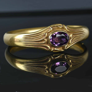 Art Nouveau 14K Gold Fill Simulated Amethyst Bracelet - Boylerpf