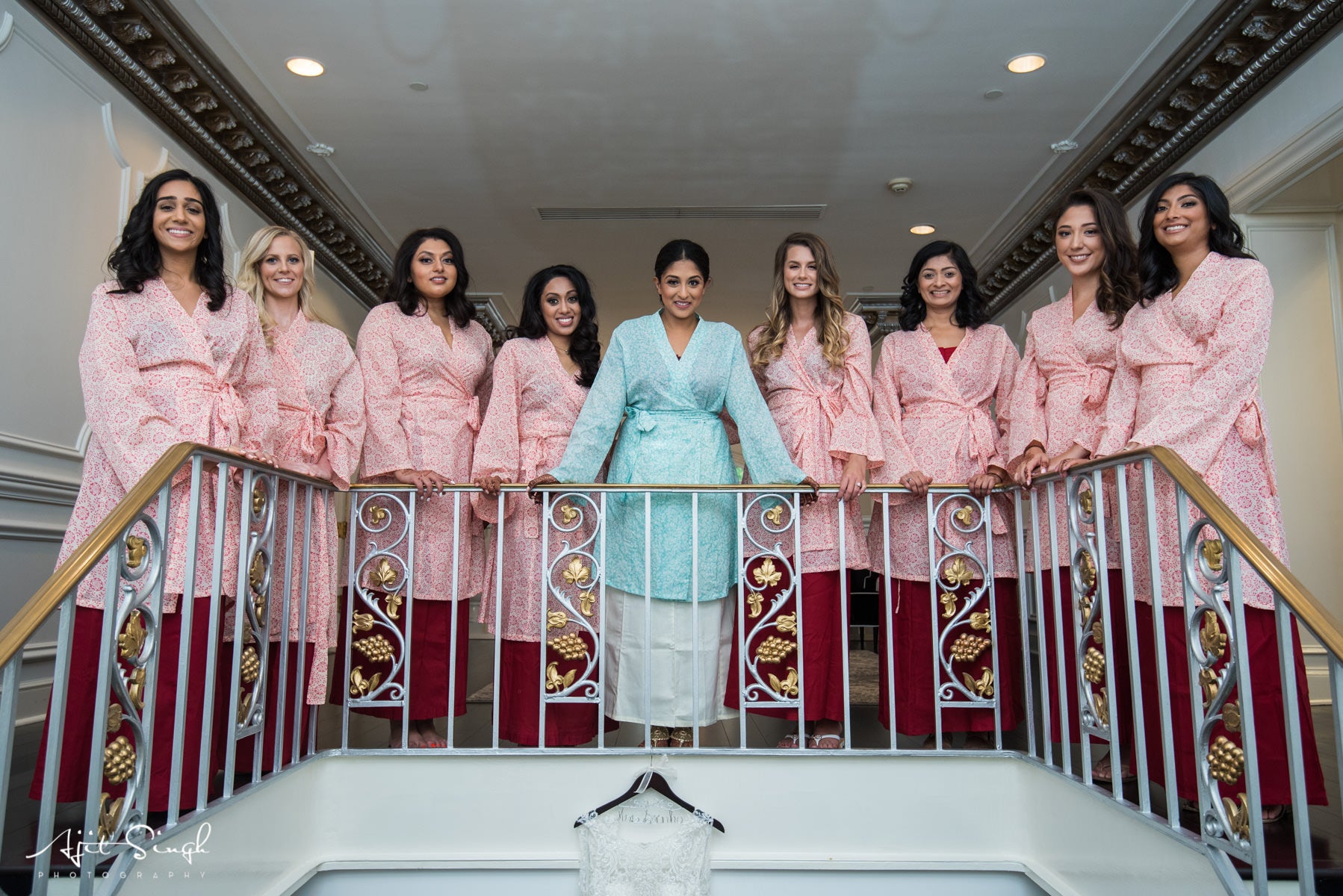 Indian bride and bridesmaids