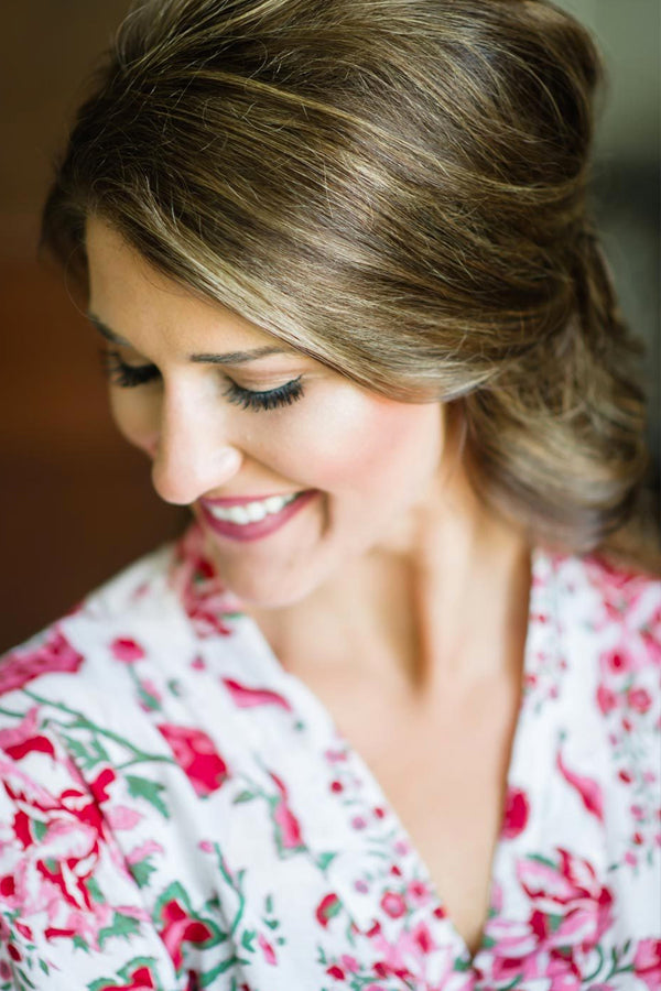 Bride Getting Ready Floral Watercolor Robe