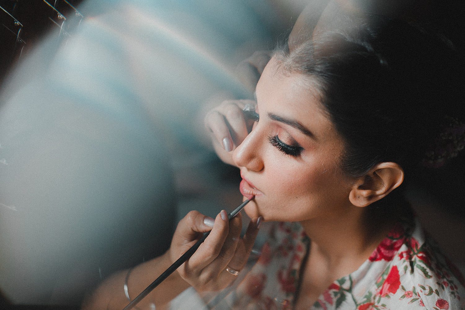 Indian bride getting ready