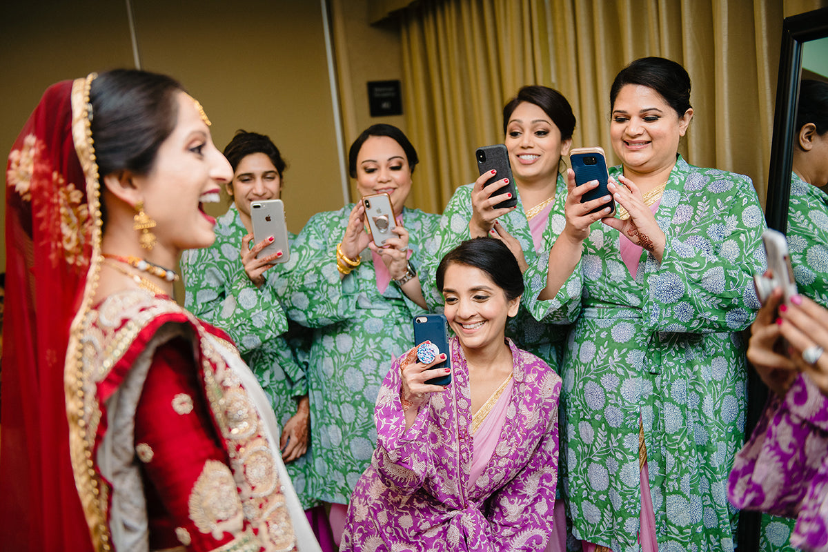 Indian bride and bridesmaids