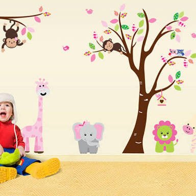 Zoo Animals and Tree