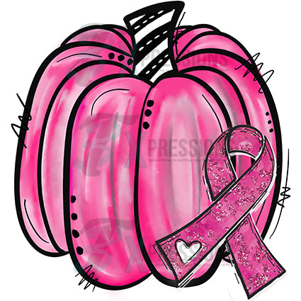 Breast Cancer pink pumpkin pink ribbon - 3T Xpressions