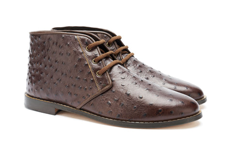 Ostrich Leather Chukka Boots