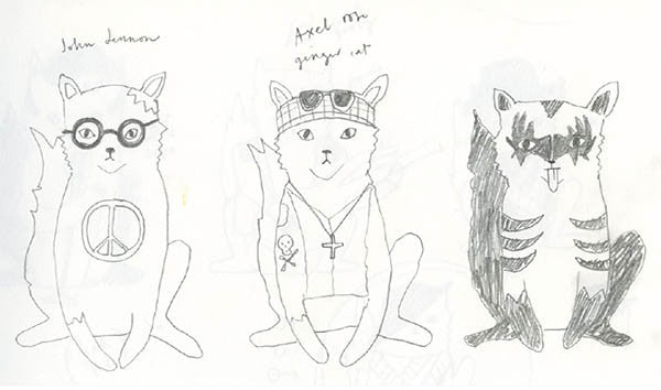 Jess Racklyeft Erstwilder Design Rock Cats Sketches