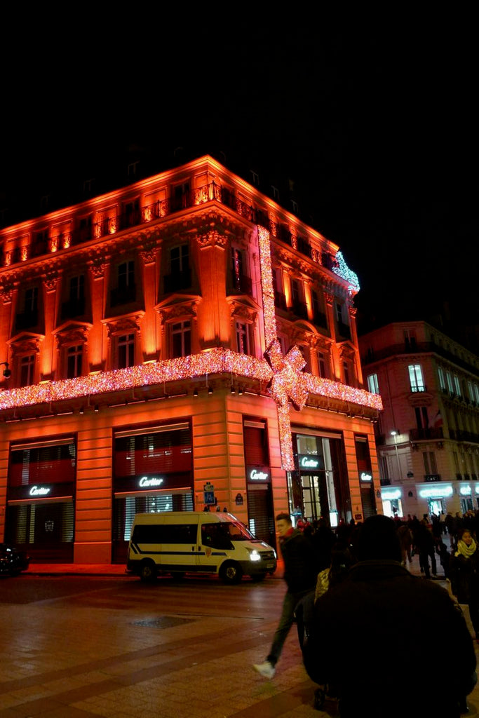 Lights on the building in the city of Paris