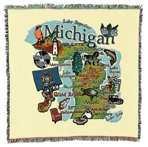 Michigan State Art Tapestry Lap Throw