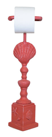 Clam Shell Standing Toilet Paper Holder in Coral Finish