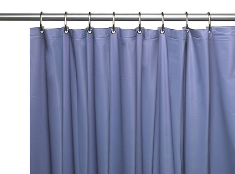 Slate Blue 8-Gauge Extra Heavy Vinyl Shower Curtain Liner with Metal Grommets and Magnets