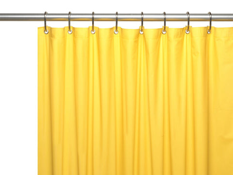 Canary Yellow 8-Gauge Extra Heavy Vinyl Shower Curtain Liner with Metal Grommets and Magnets