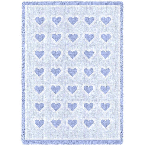 Basketweave Hearts Carolina Natural Small Blanket