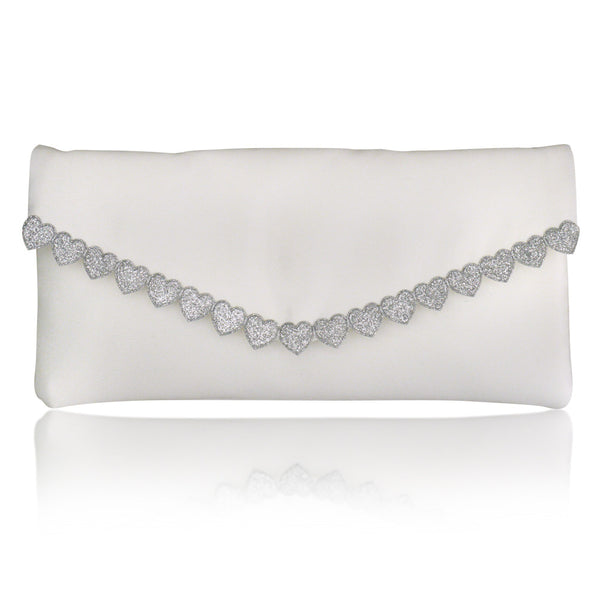 silver bridesmaid clutch bag