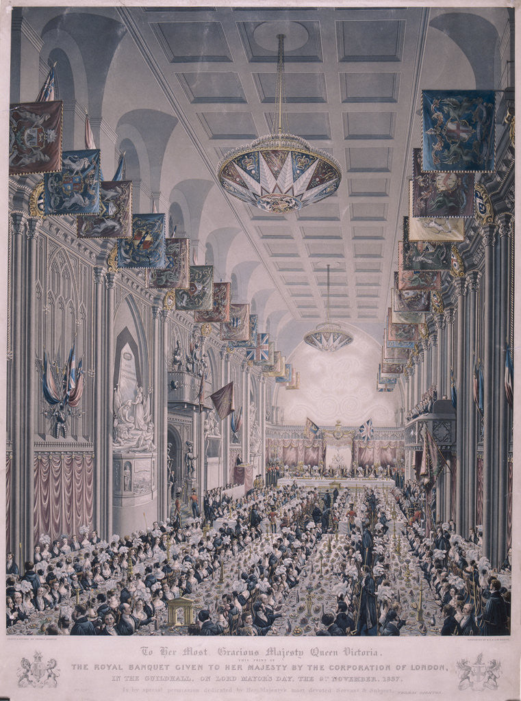 Detail of Banquet for Queen Victoria at the Guildhall, London by RG Reeve