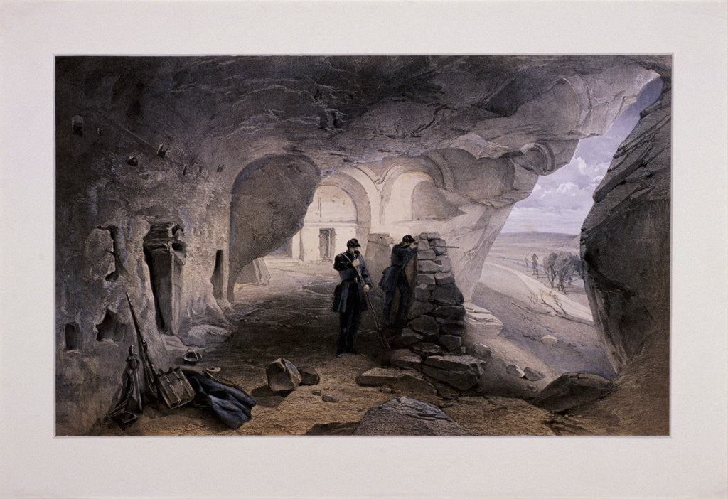 Detail of Excavated Church in the Caverns at Inkermann Looking West by Day & Son