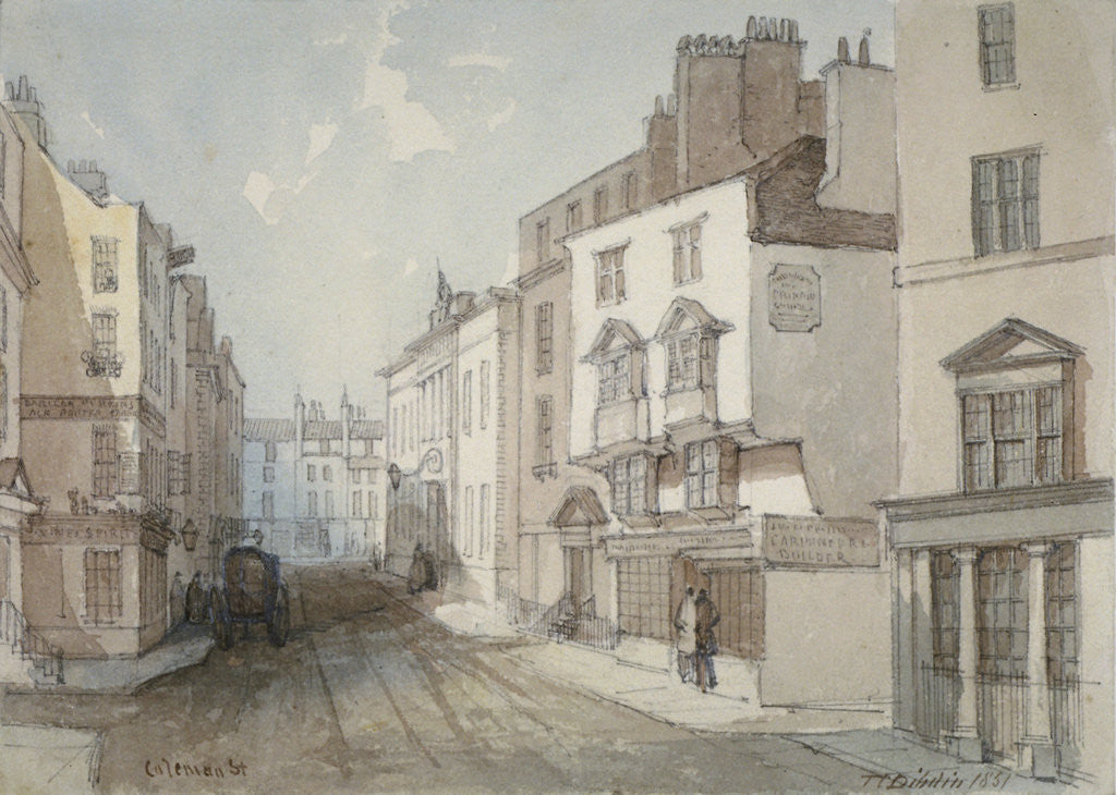 Detail of Coleman Street, City of London by Thomas Colman Dibdin