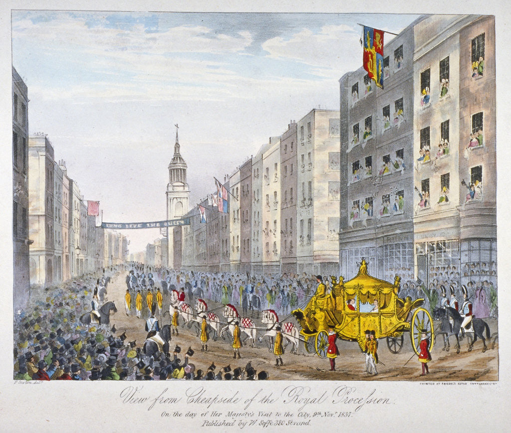 Detail of Royal coach on Cheapside, City of London by A Friedel