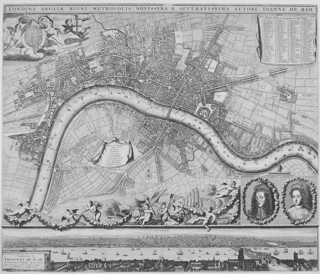 Detail of Map of London by Johannes de Ram