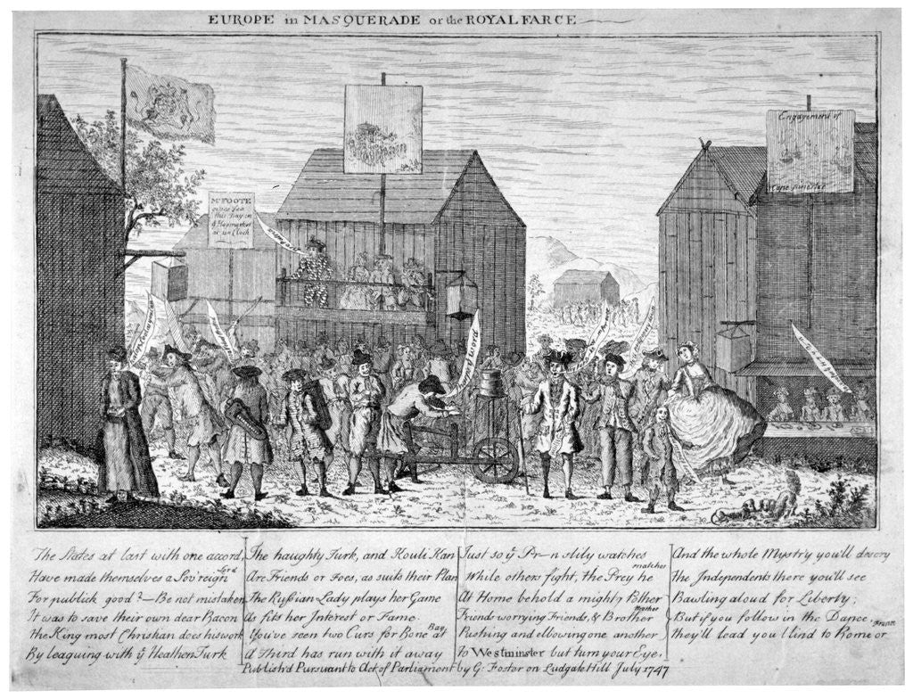 Detail of Europe in masquerade, or the Royal farce by G Foster
