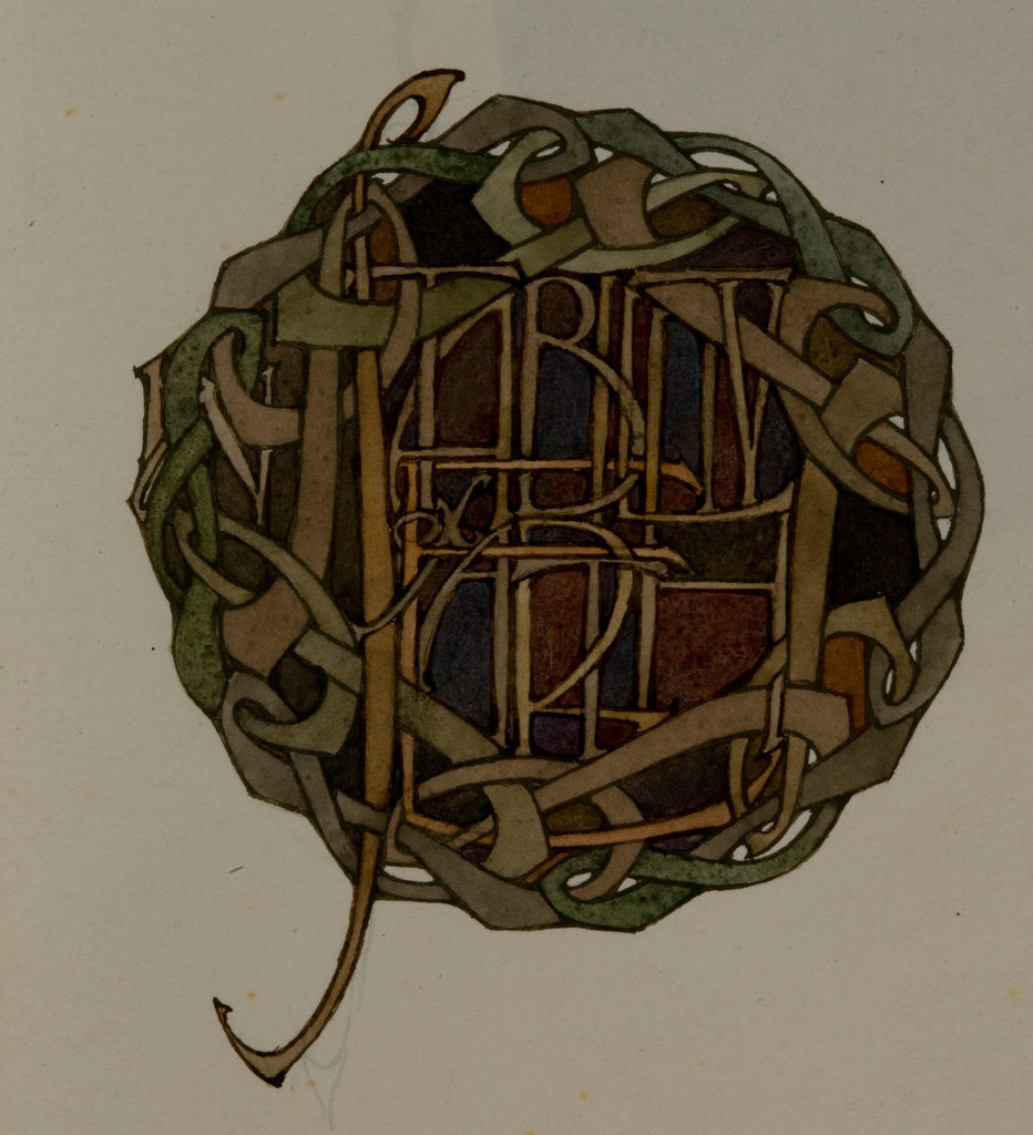 Detail of In stability of earth, The Deer's Cry (St Patrick's Hymn) by Archibald Knox