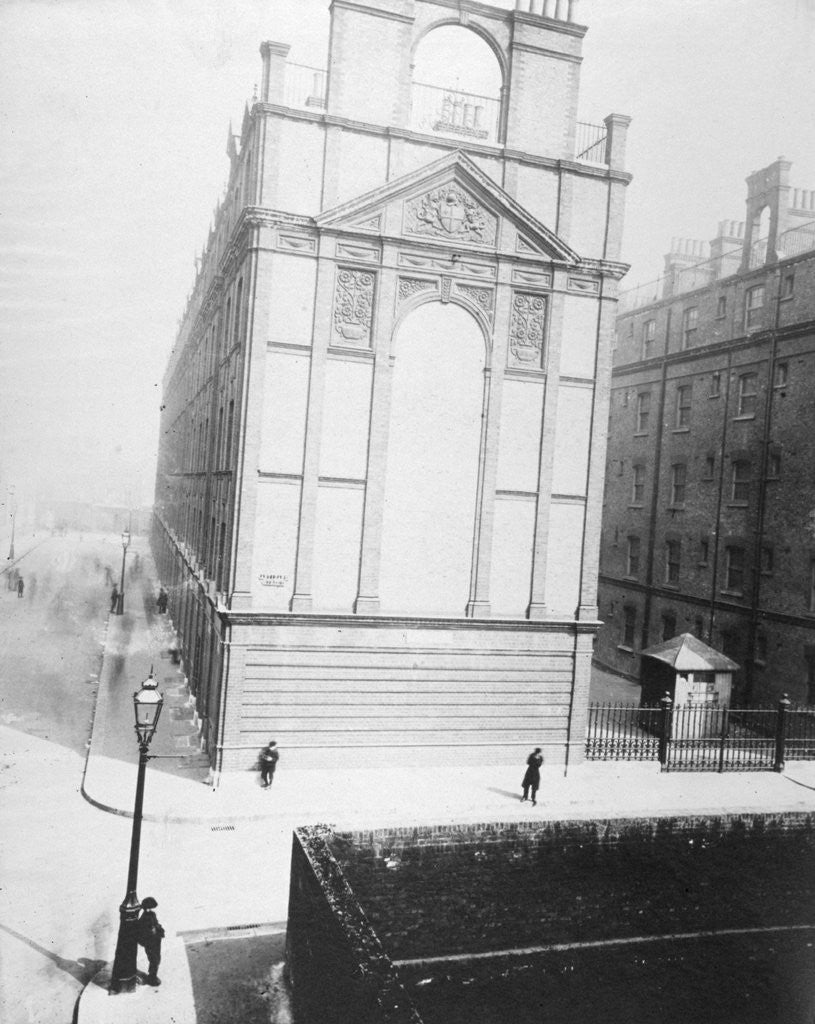 Detail of Exterior view of newly erected artizan dwellings in Artizan Street, City of London by Henry Dixon