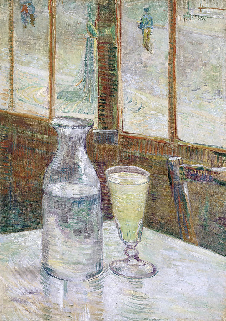 Detail of Café table with absinth by Vincent Van Gogh