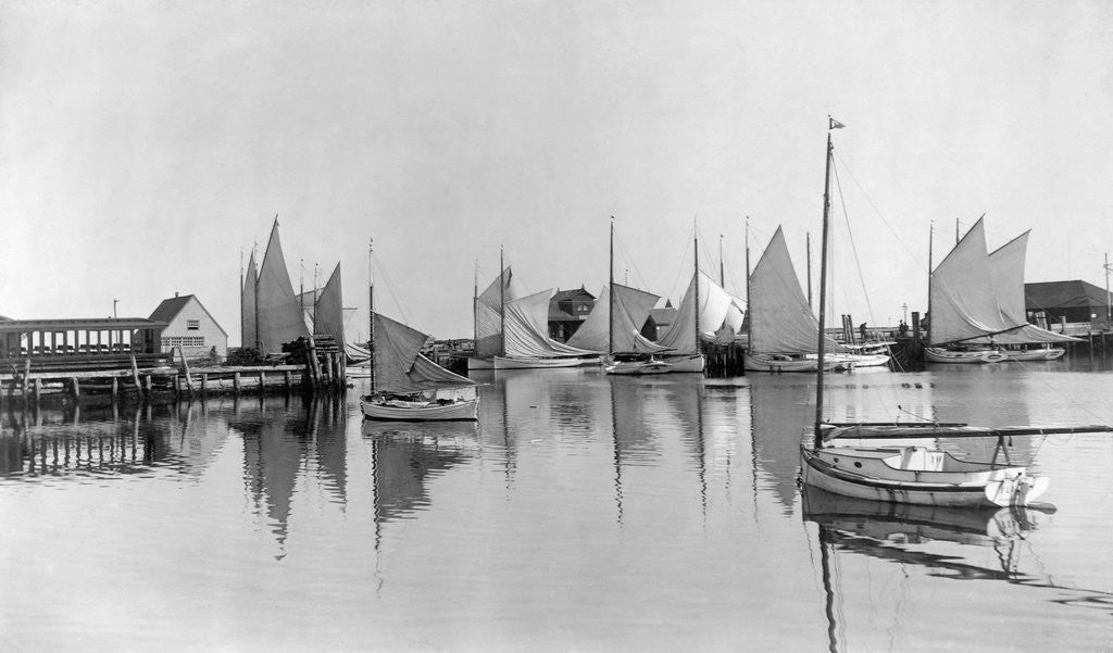 Detail of Boats in Nantucket Harbor by Corbis
