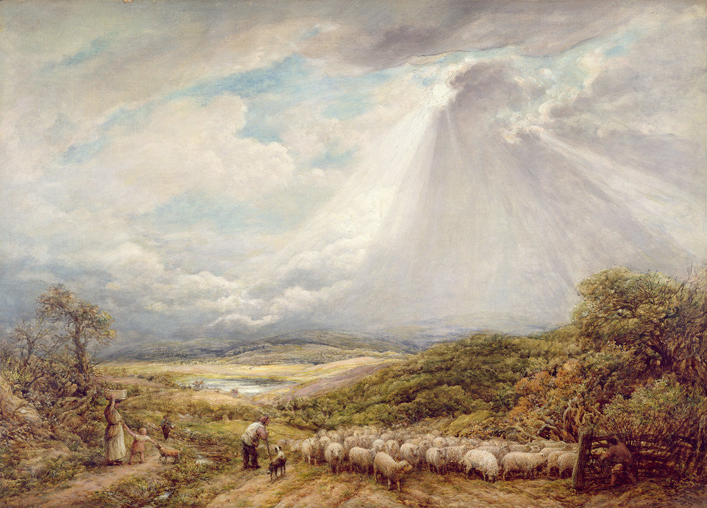 Detail of Driving the Flock, 1877 by John Linnell