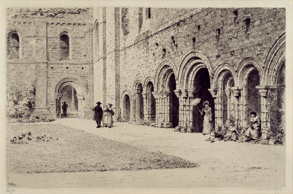 Detail of The Cloister, Kirkstall Abbey, 1893 by Axel Haig
