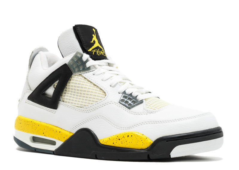 black and yellow jordan 4