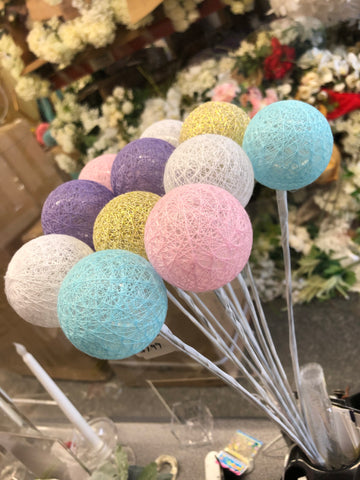 Mixed color LED Ball Light on a Stick 11 balls Bouquet decor