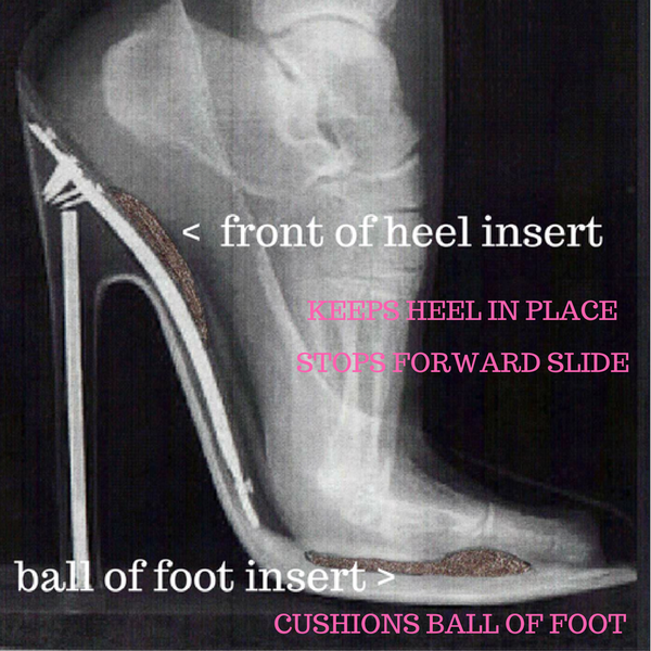 foot sliding forward in heels
