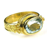Evangelatos 22k Aquamarine Classical Ring