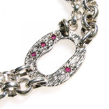 Evangelatos 3 Ruby Twin Station Bracelet detailed