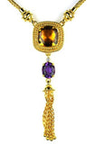 18k Gold Citrine Dangle Necklace