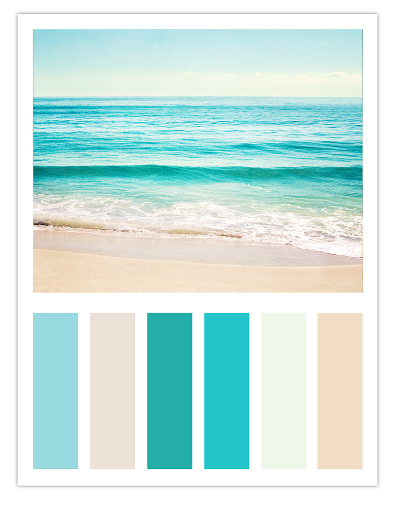 Aqua Beach Color Scheme Inspired by Carolyn Cochrane's Ocean Photograph, "Summer's Dream"
