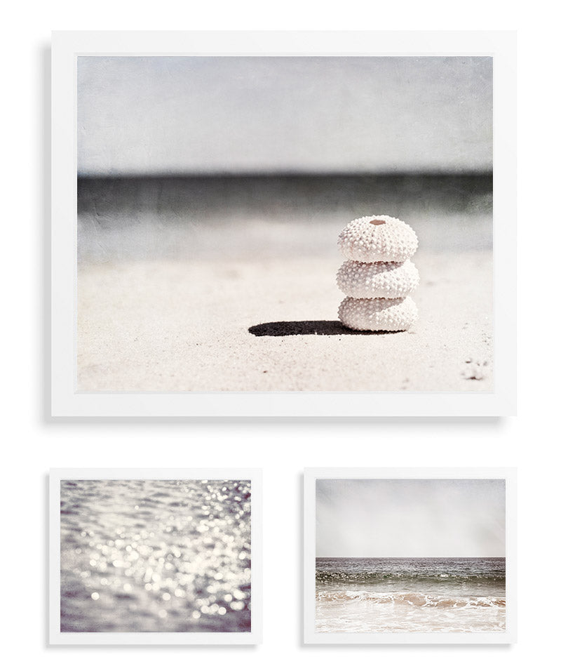 Grey Beach Photography by CarolynCochrane.com | Neutral Coastal Wall Decor