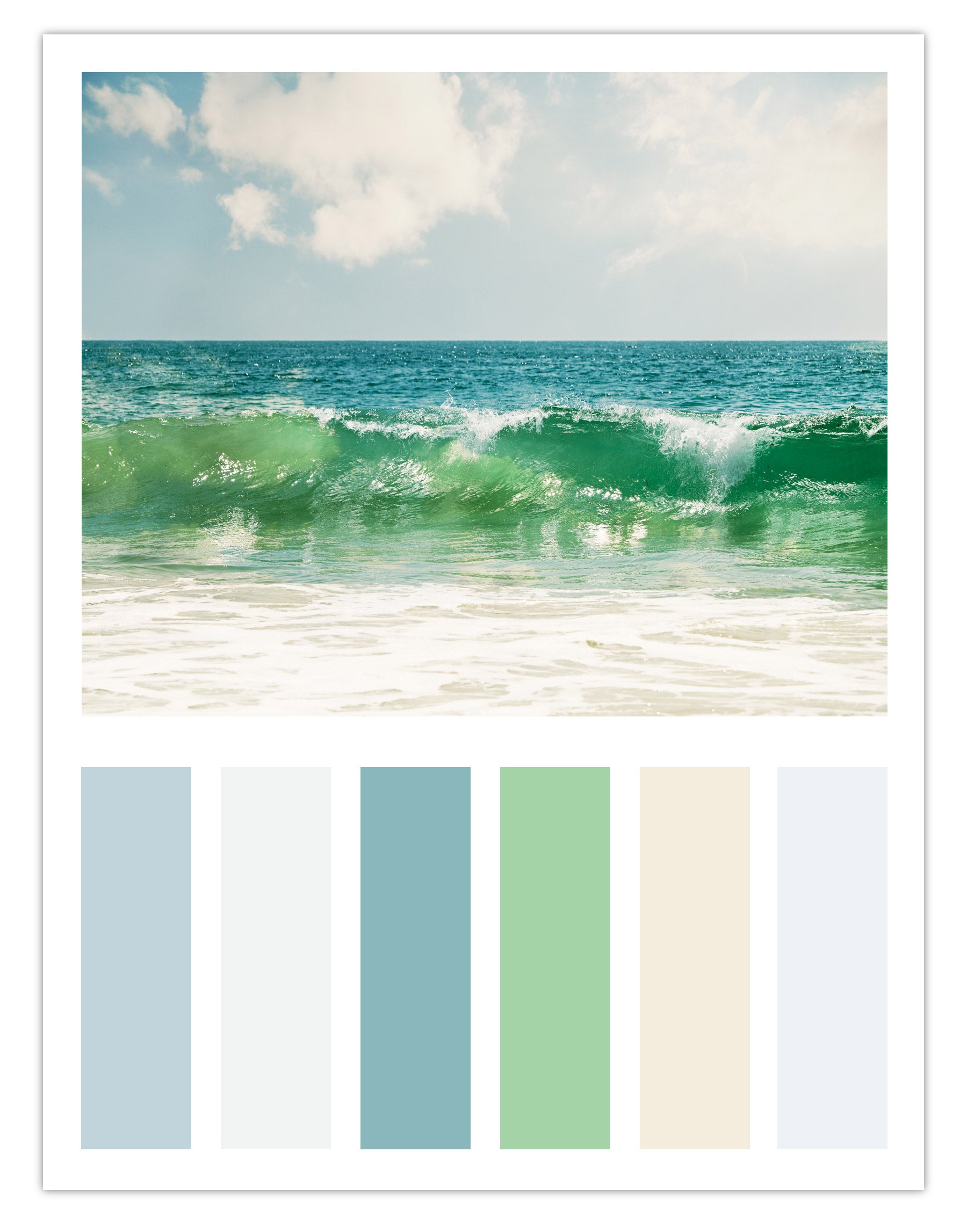 Coastal Color Palette Inspired by Carolyn Cochrane's Ocean Photograph, "I Belong to the Sea"