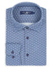 Navy Leaf Print Long Sleeve Shirt