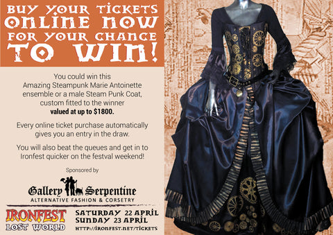 you could win this incredible steampunk marie antoinette gown!