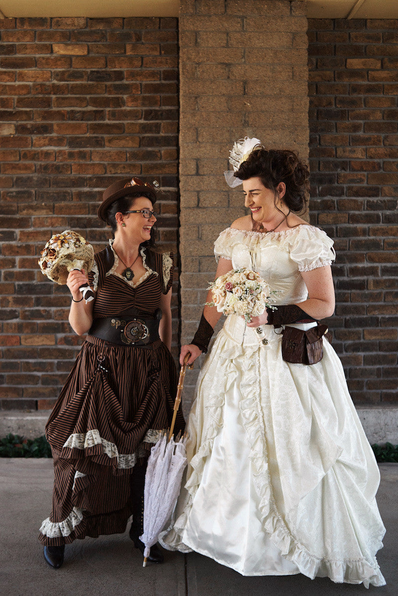 bridal gown and steampunk bridesmaid outfits from gallery serpentine
