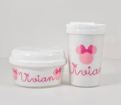Girl Mouse on Baby and Toddler Personalized Drink Cups