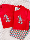 Boy Mouse Mini Silhouette on Boys Personalized Red Shirt