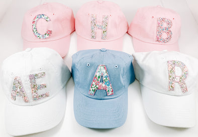 Monogrammed Fabric Initial Baseball Style Hat