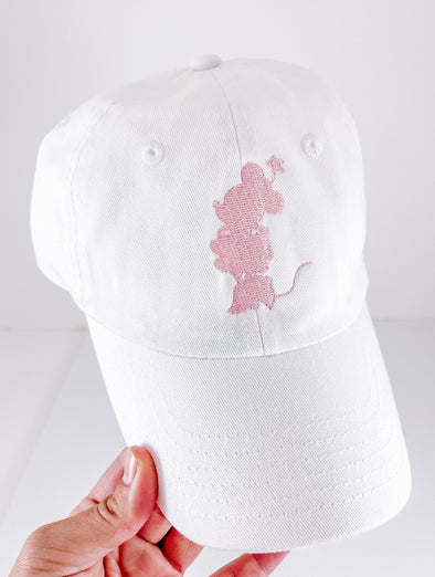 Girl or Boy Mouse Silhouette on Child or Adult Baseball Style Hat