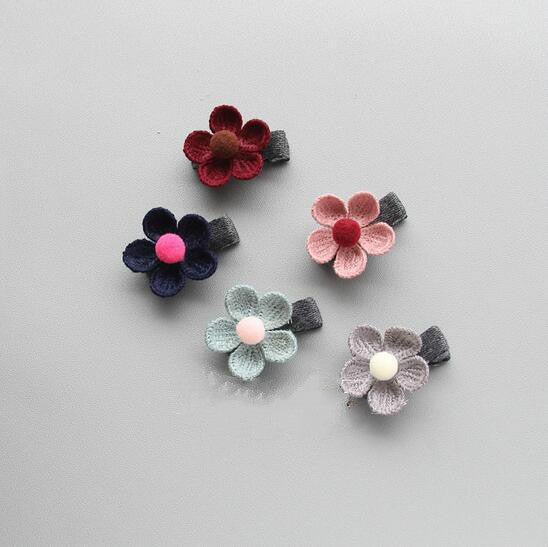 mini flower hair clips