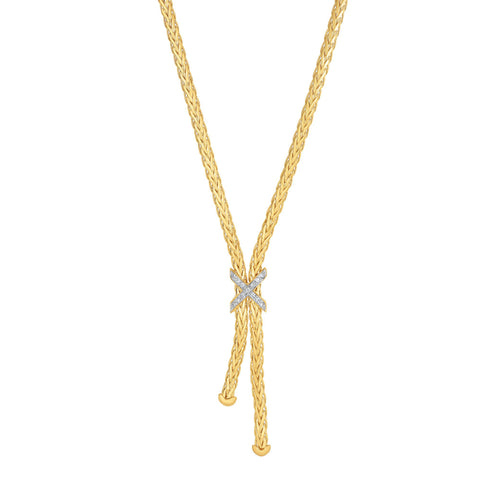 Phillip Gavriel Woven Diamond Lariat Necklace