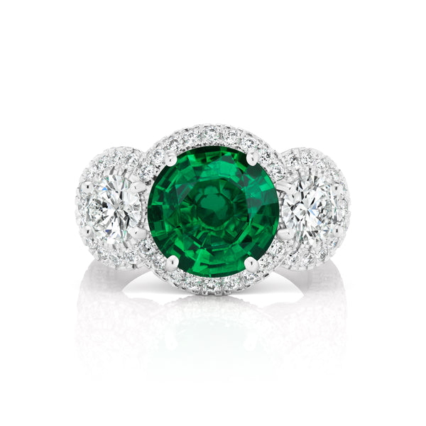Barmakian Emerald and Diamond Ring