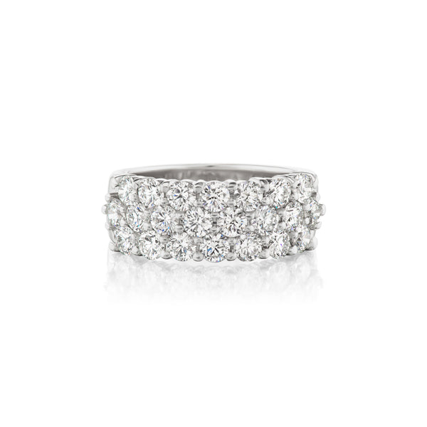 Barmakian Three Row Wide Diamond Band