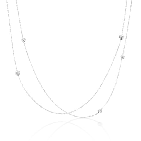 Barmakian Diamonds-By-The-Yard Heart Necklace