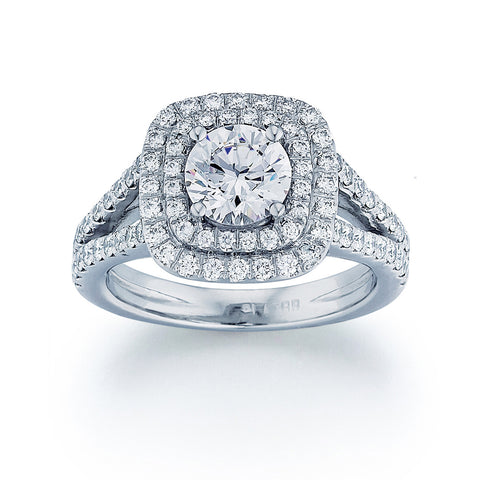 Barmakian Diamond Halo Engagement Ring